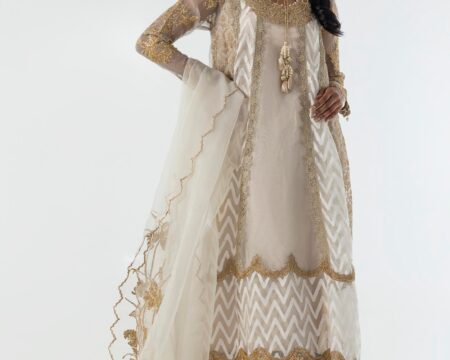 Stitched White Embroidered Shirt + Bottom + Dupatta