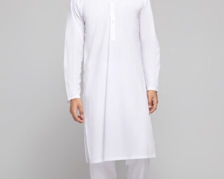 White AMBASSADOR (PEACH)-J Unstitched Fabric