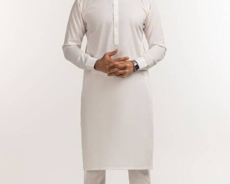 Tanabana Royal HB 07 Unstitched Fabric Cotton -Off White