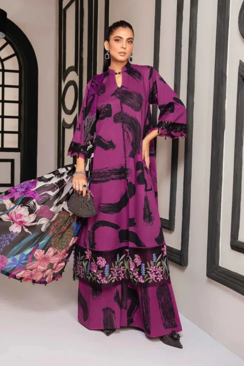 Maria B Purple Mprint Lawn HJ-02-24
