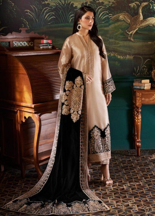 Zainab Chottani Skin Formal with Black Shawl -24