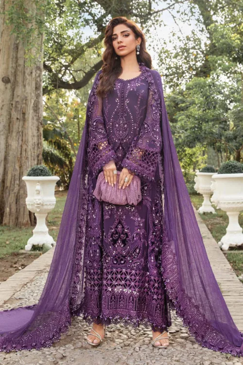 Maria B Purple Formal Chiffon F-24