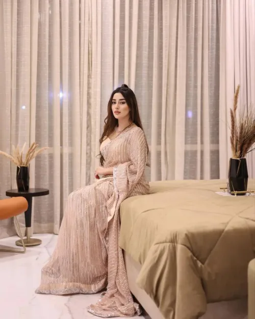 BA Peach Saree J-24