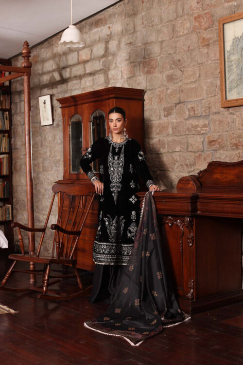 Noor By Sadia Black Velvet HJ-24