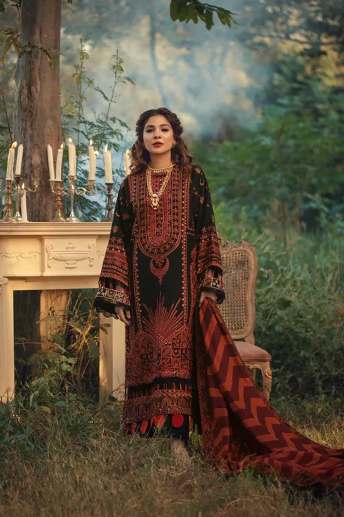 Maryum Hussain Black Red Lawn F-24