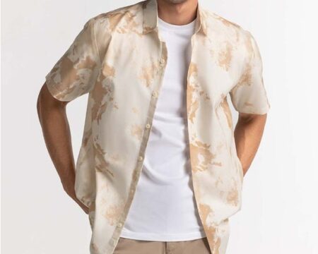 Beige Printed Casual Shirt MN-CS-SS24-029