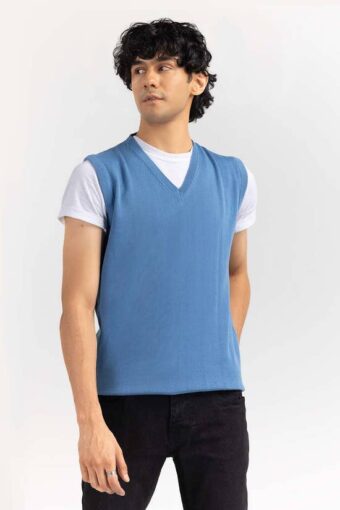 blue basic v neck sleeveless sweater swt bslvn 22 004 4