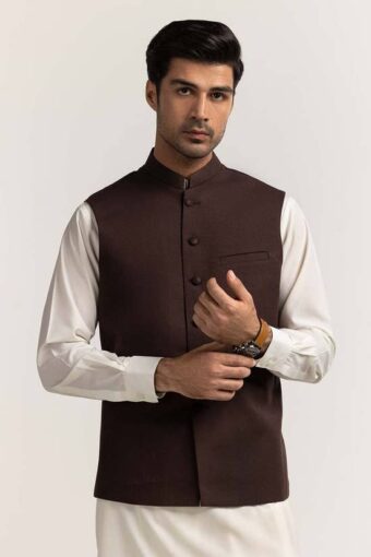 brown basic waistcoat wc pd24 020 8