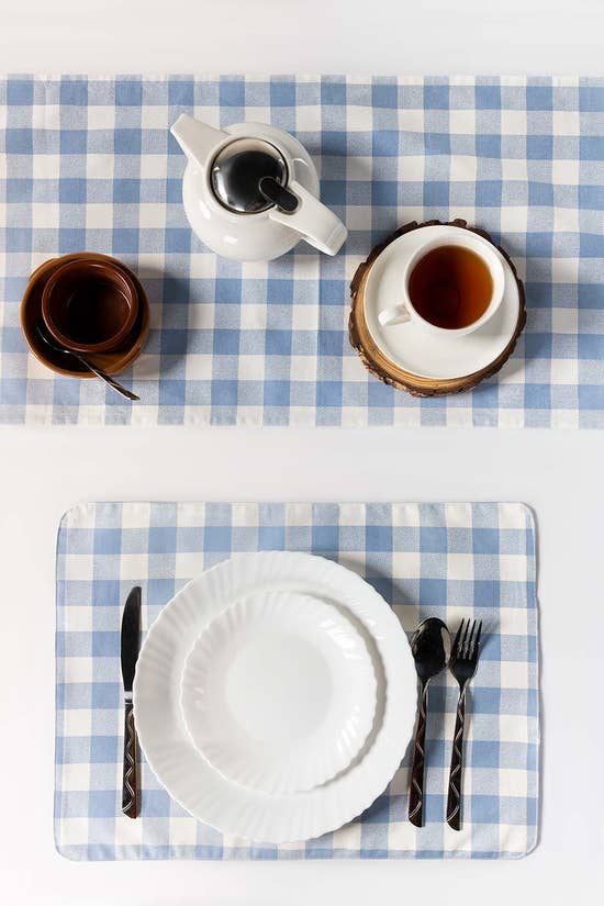 checks placemat runner set 1