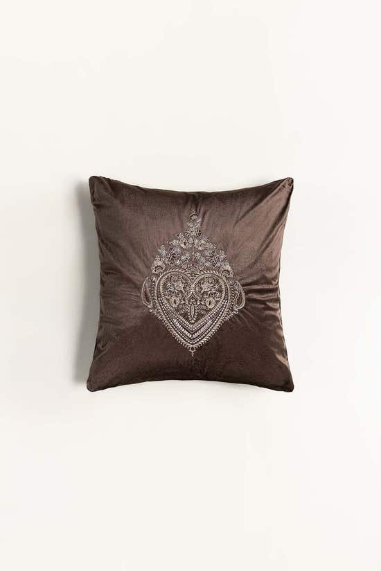 classic b velvet embroidered cushion cover 1