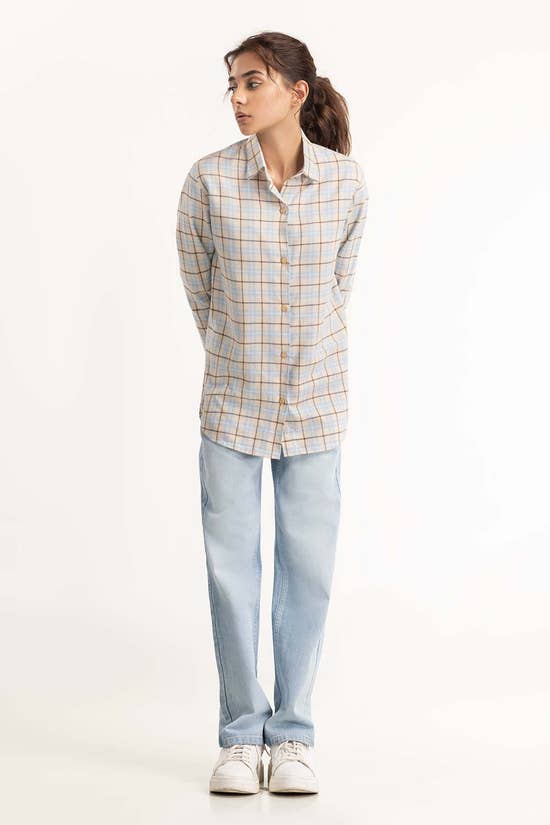 cream checkered button down shirt 224 217 010 4
