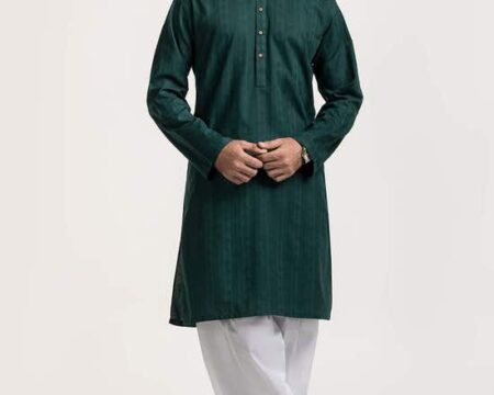 Dark Green Basic Kurta KR-PLN24-024