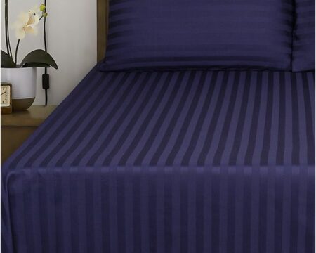 Deep Ocean Stripe Satin T-250 Bedsheet set