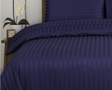 Deep Ocean Stripe Satin T-250 Quilt Cover set