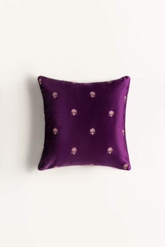 ditsy velvet embroidered cushion cover 1