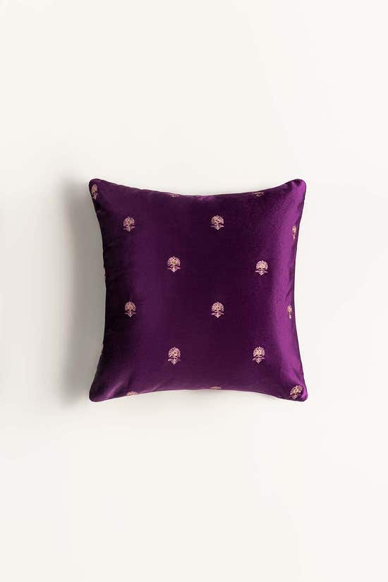 ditsy velvet embroidered cushion cover 1