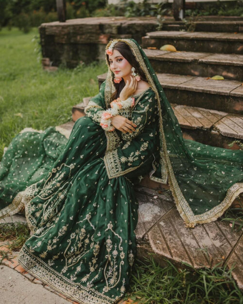 BA Dark Green Formal Gharara J-24