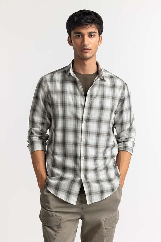 green checkered casual shirt mn cs ss24 035 3