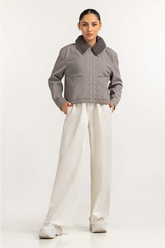grey basic jacket wm jkt23 087 6