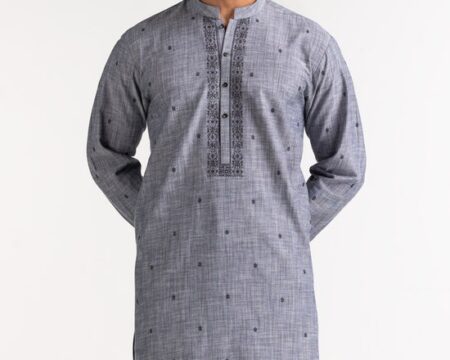 Grey Embroidered Suit SK-E24-034