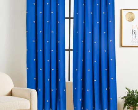 Indigo Embroidered Curtain