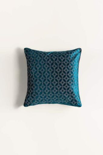 jaal green velvet embroidered cushion cover 1