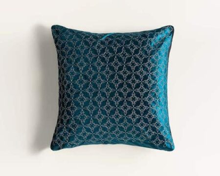 Jaal Green Velvet Embroidered Cushion Cover