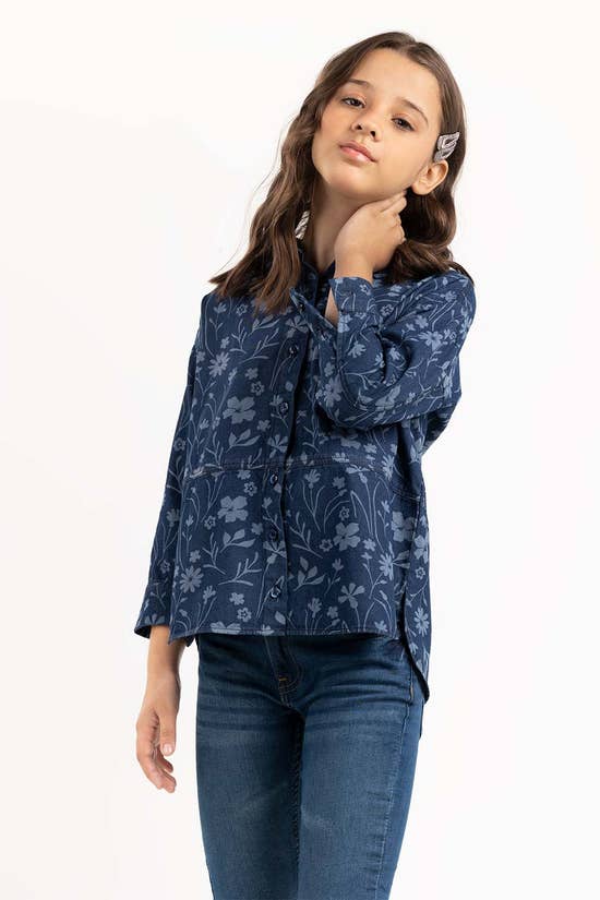 junior girls blue woven shirt 224 417 015 1