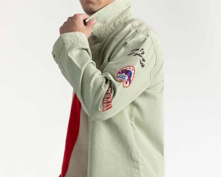 Light Green Non-Denim Overshirt 224-117-016