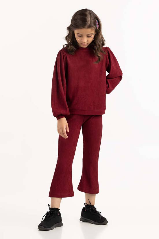 maroon flared trousers 224 413 044 b 1