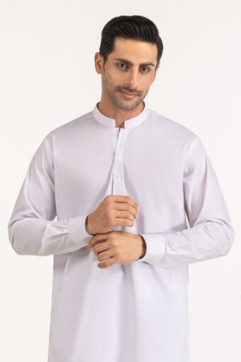 men ethnic suits color white 100 cotton ch latha band collar regular fit chl kp24 001 half front