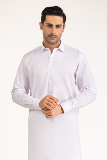 men ethnic suits color white 100 cotton ch latha shirt collar regular fit chl scs24 001 half front