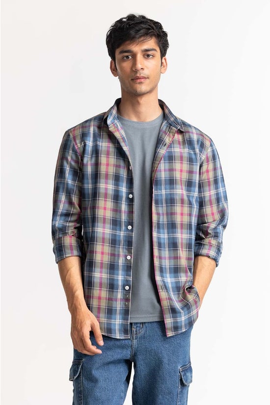 multi color checkered casual shirt mn cs ss24 036 3