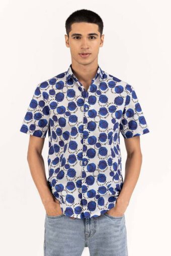 navy white printed casual shirt cs prt22 003 6