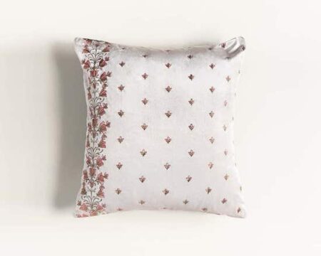 Petals B Velvet Embroidered Cushion Cover