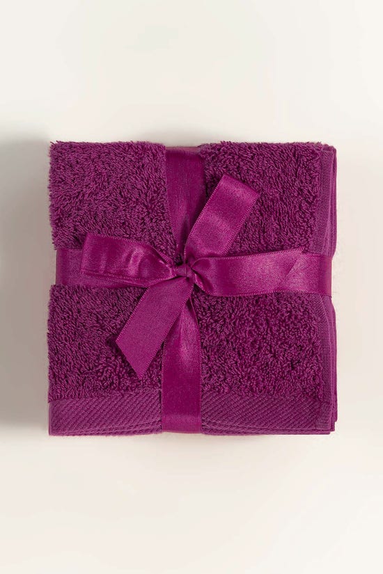 raspberry combed 4 pcs face towel set 1