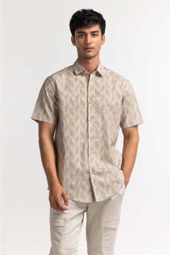 sand printed casual shirt mn cs ss24 026 5