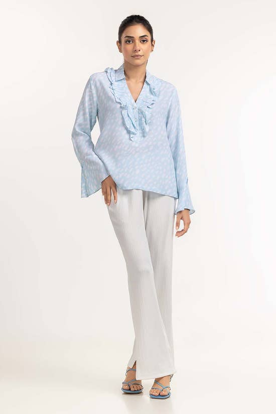 sky blue woven blouse 231 217 072 2