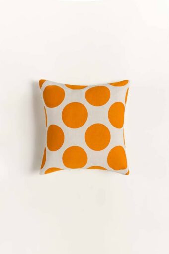 tangerine screen printed cushion cover 1