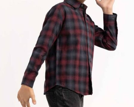 Toddler Boy Red And Black Casual Shirt 224-317-015