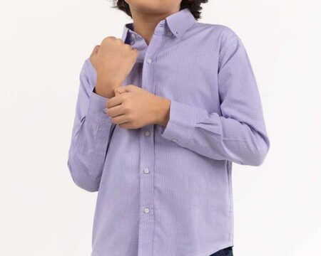 Toddler Boy White And Purple Checkered Casual Shirt 224-317-019