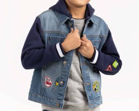 Toddler Boy Light Blue Collared Denim Jacket 224 -310-049