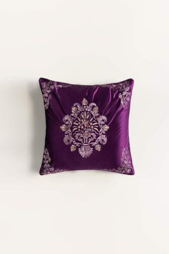 vase velvet embroidered cushion cover 1