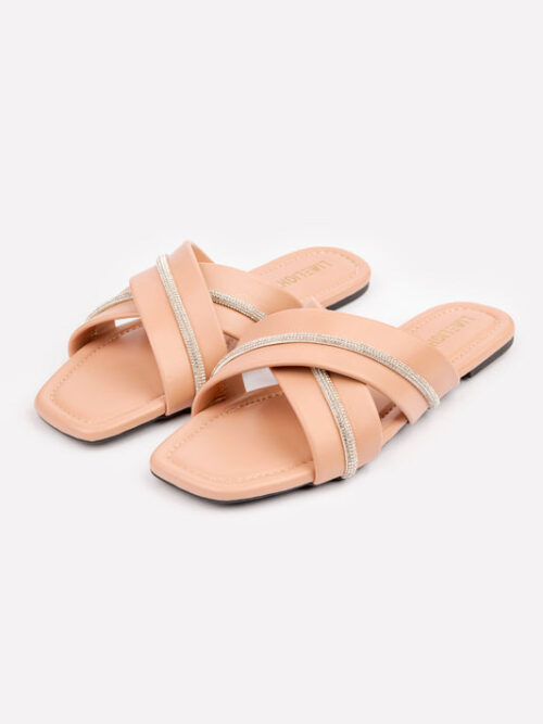 Criss Cross Embellished Flats