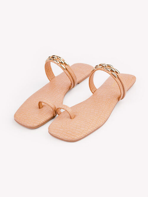 Croc Textured Flats