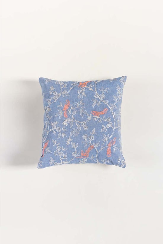 bird flora embroidered cushion cover 1 2 1