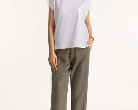Crew Neck Embroidered Tee WM-KTP-SS24-038