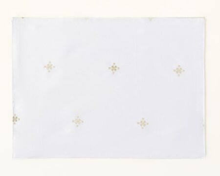 Green Cross Stitch Embroidered Placemat Pair