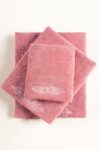 Flamingo Combed 3Pc Embroidered towel set