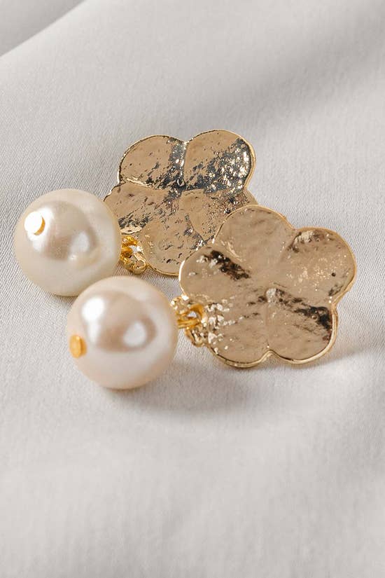 flower pearl drop earrings ifa er 027 1